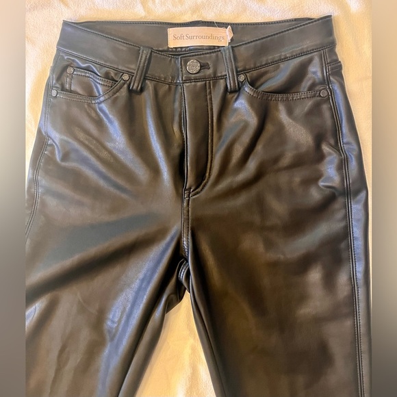 SOFT SURROUNDINGS - FAUX LEATHER JEANS - STRAIGHT LEG STYLE - Picture 4 of 11